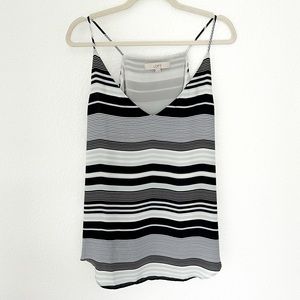 LOFT Striped Strappy Cami L